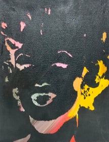 Andy Warhol American 1928-1987 Screenprint on Canvas Painting in the Style of.Warhol