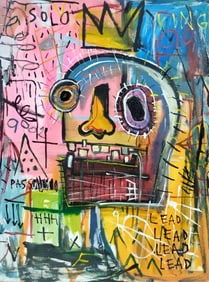 Jean-Michel Basquiat American 1960–1988 Acrylic on Canvas Painting in the Style of.Basquiat