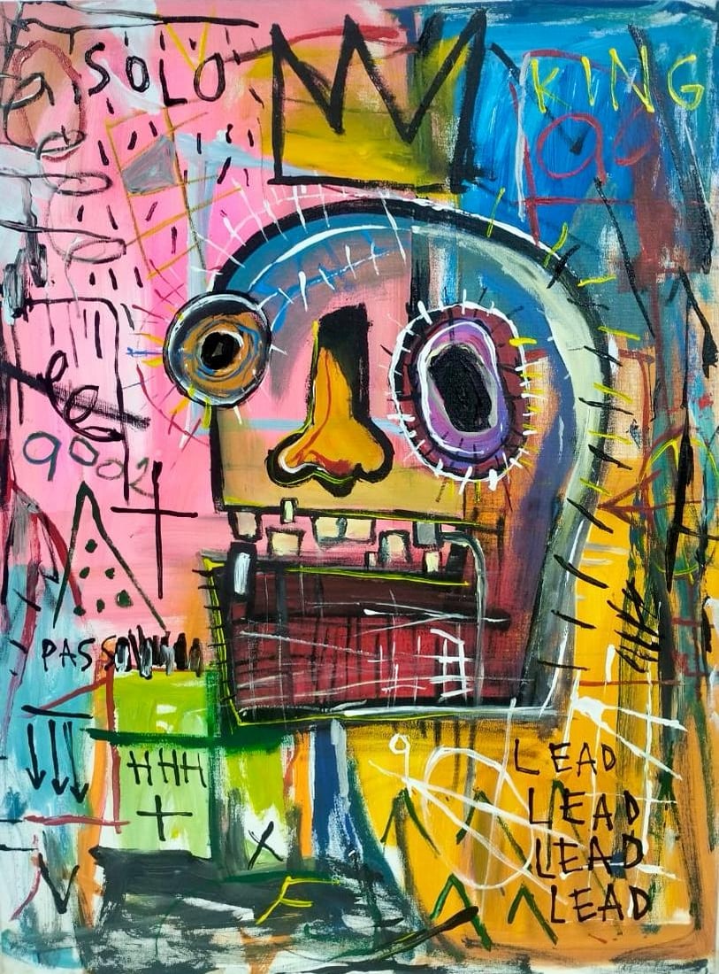 Jean-Michel Basquiat American 1960–1988 Acrylic on Canvas Painting in the Style of.Basquiat (1 of 8)