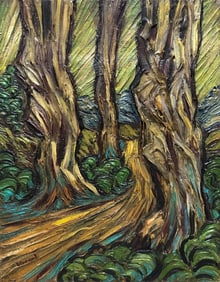 Vincent Van Gogh Dutch 1853-1890 Oil on Canvas Painting in the Style of.Van Gogh