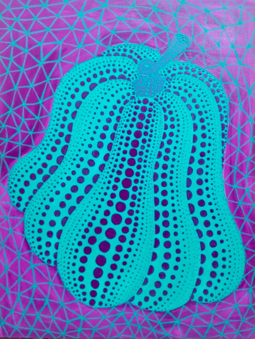 Yayoi Kusama Japanese (b.1929) Acrylic on Canvas Painting in the Style of.Kusama (1 of 7)