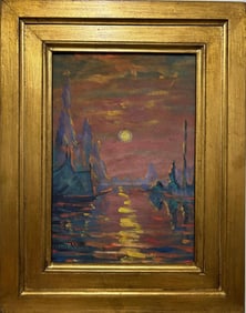 Claude Monet French 1840 - 1926 Oil on Canvas Painting in the Style of.Monet