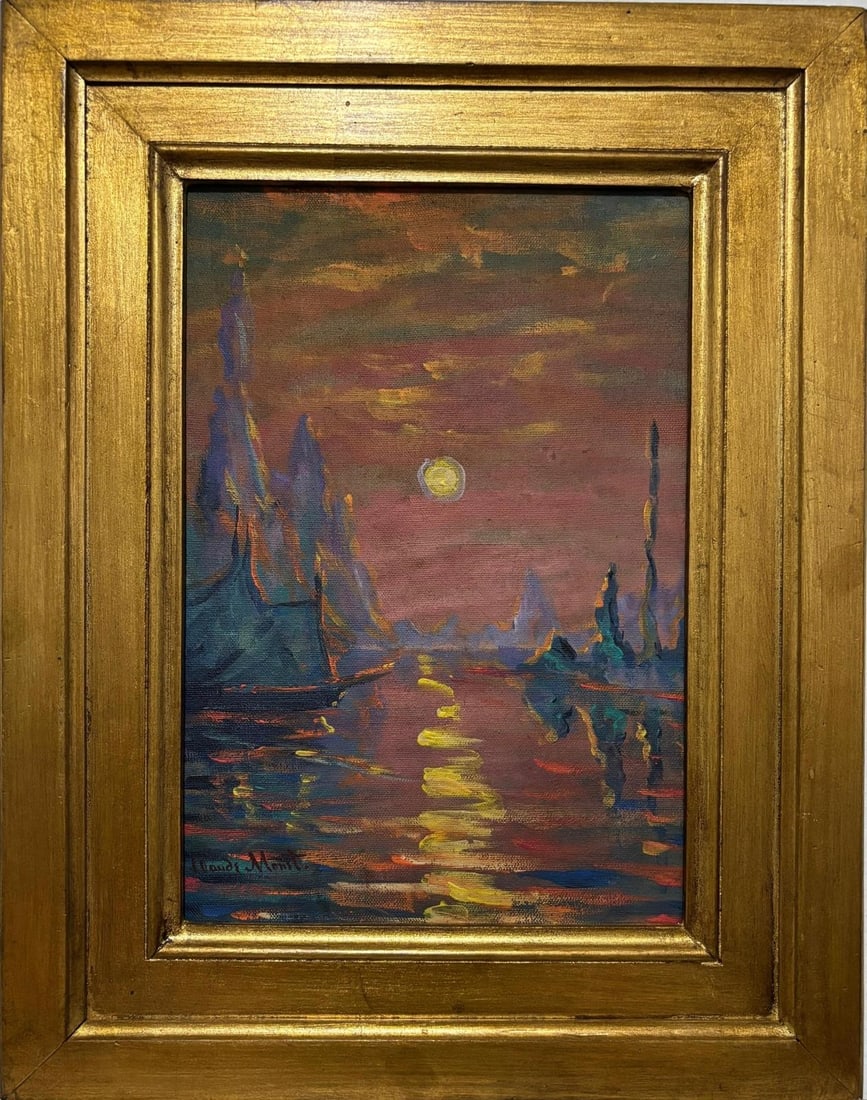 Claude Monet French 1840 - 1926 Oil on Canvas Painting in the Style of.Monet (1 of 7)