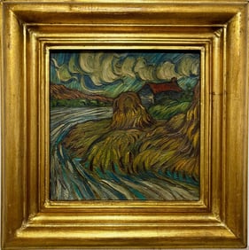 Vincent Van Gogh Dutch 1853-1890 Oil on Canvas Painting in the Style of.Van Gogh