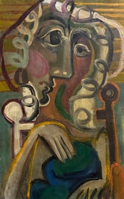 Pablo Picasso (1881–1973)Spanish Oil on Canvas Painting in the Style of Picasso, Cubist