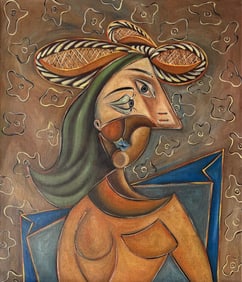 Pablo Picasso (1881–1973)Spanish Oil on Canvas Painting in the Style of Picasso, Cubist