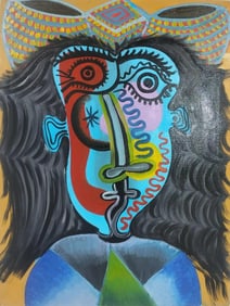 Pablo Picasso (1881–1973)Spanish Oil on Canvas Painting in the Style of Picasso Portrait