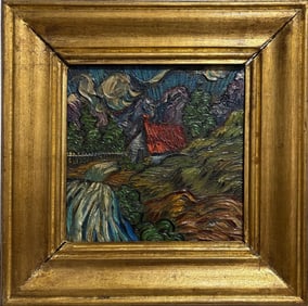 Vincent van Gogh (1853–1890) Dutch Oil/Canvas Painting in the Style of Van Gogh Landscape