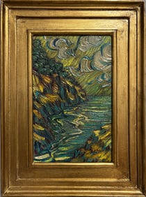 Vincent van Gogh (1853–1890) Dutch Oil/Canvas Painting in the Style of Van Gogh Landscape