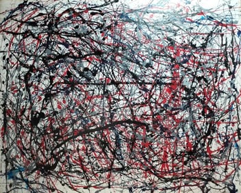 Jackson pollock(1912–1956)American Oil/Canvas Painting in the Style of Pollock Drip Composition