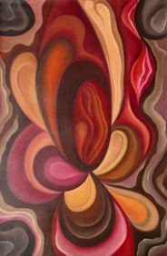 Georgia O’Keeffe (1887–1986) American Oil/Canvas Painting in the Style of O’Keeffe Modernist