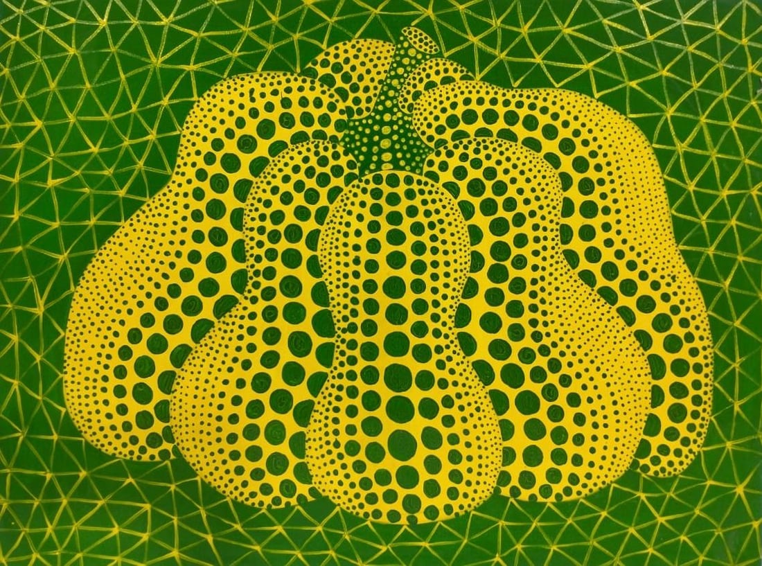 Yayoi Kusama, Japanese Acrylic on Canvas Painting in the Style of Kusama, Contemporary Abstract Art (1 of 9)