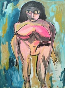 Willem de Kooning Oil/Canvas Painting in the Style of de Kooning, Early 1950s Abstract Art