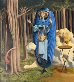 Remedios Varo Spanish–Mexican Oil/Canvas Painting in the Style of Varo, Mid-20th Century