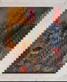 Georges Braque, French Oil on Canvas Painting in the Style of Braque. Collectible & Vintage Art