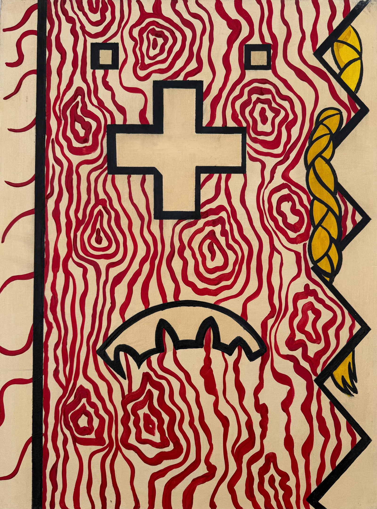 Roy Lichtenstein American 1923 – 1997 Oil on Canvas Pop Art Composition (In the Style Of) (1 of 6)