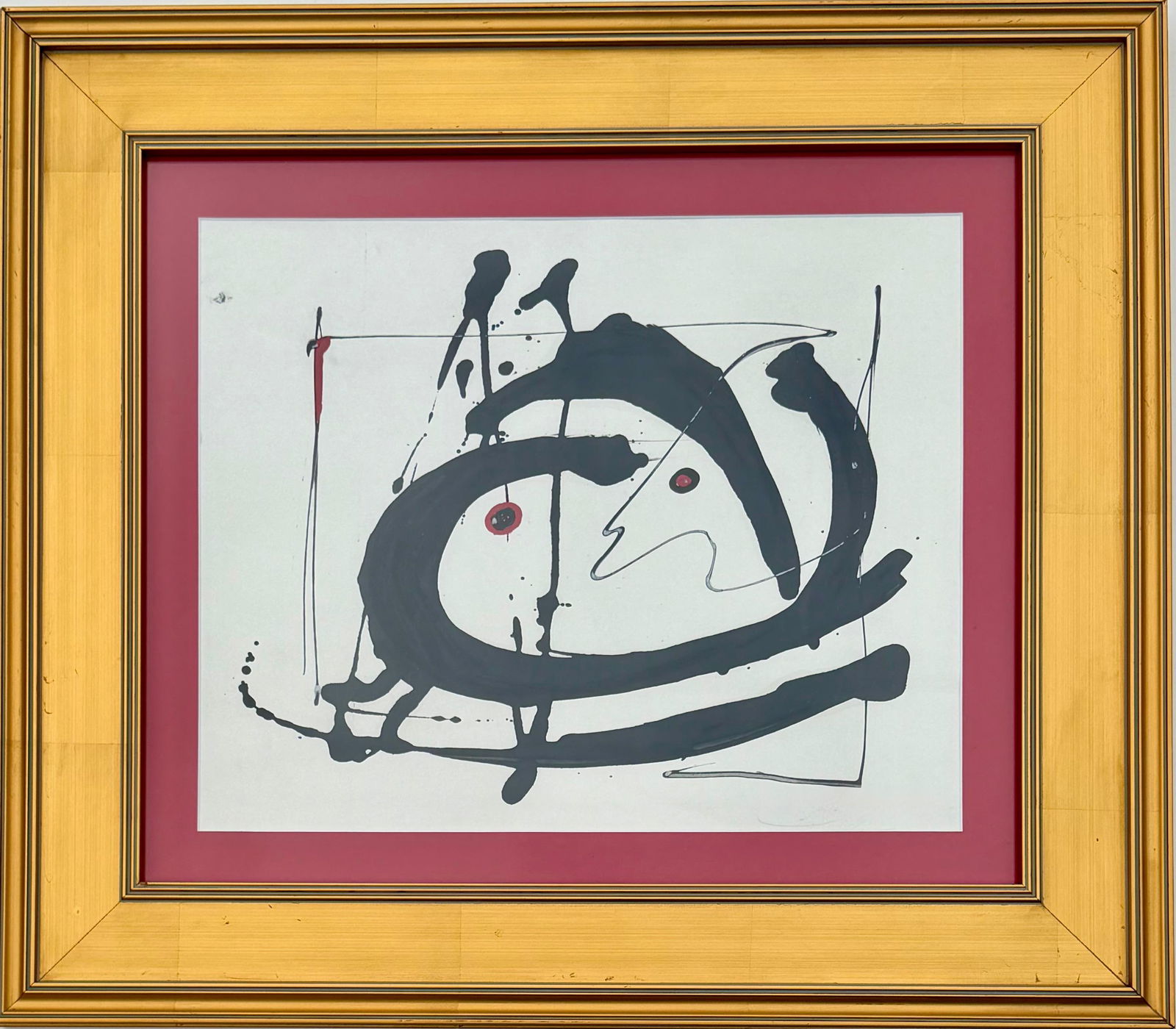 Joan Miro Spanish 1893 - 1983 Gouache/Paper in the style of. Dali, Magritte, & Miro Surrealism Era. (1 of 7)