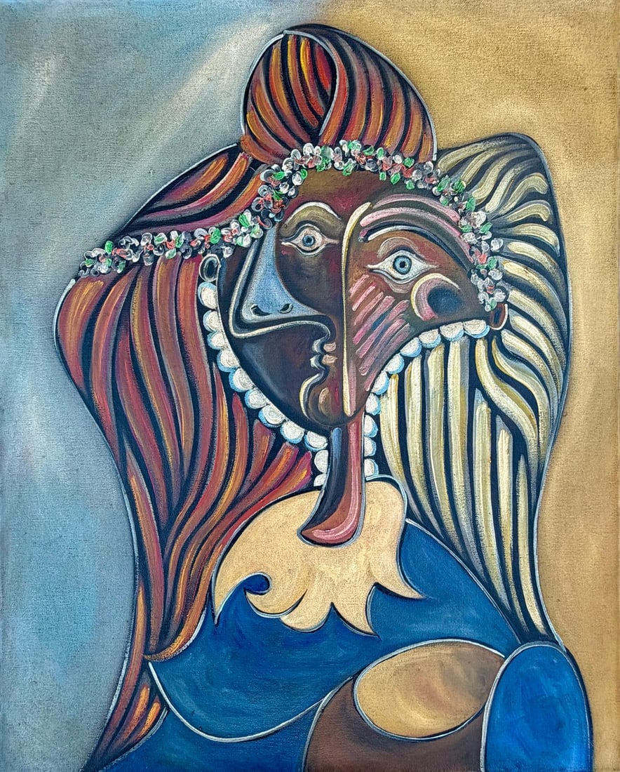 Pablo Picasso Spanish 1881-1973 Oil on Canvas Painting in the Style of Picasso. Magritte & Chagall (1 of 7)