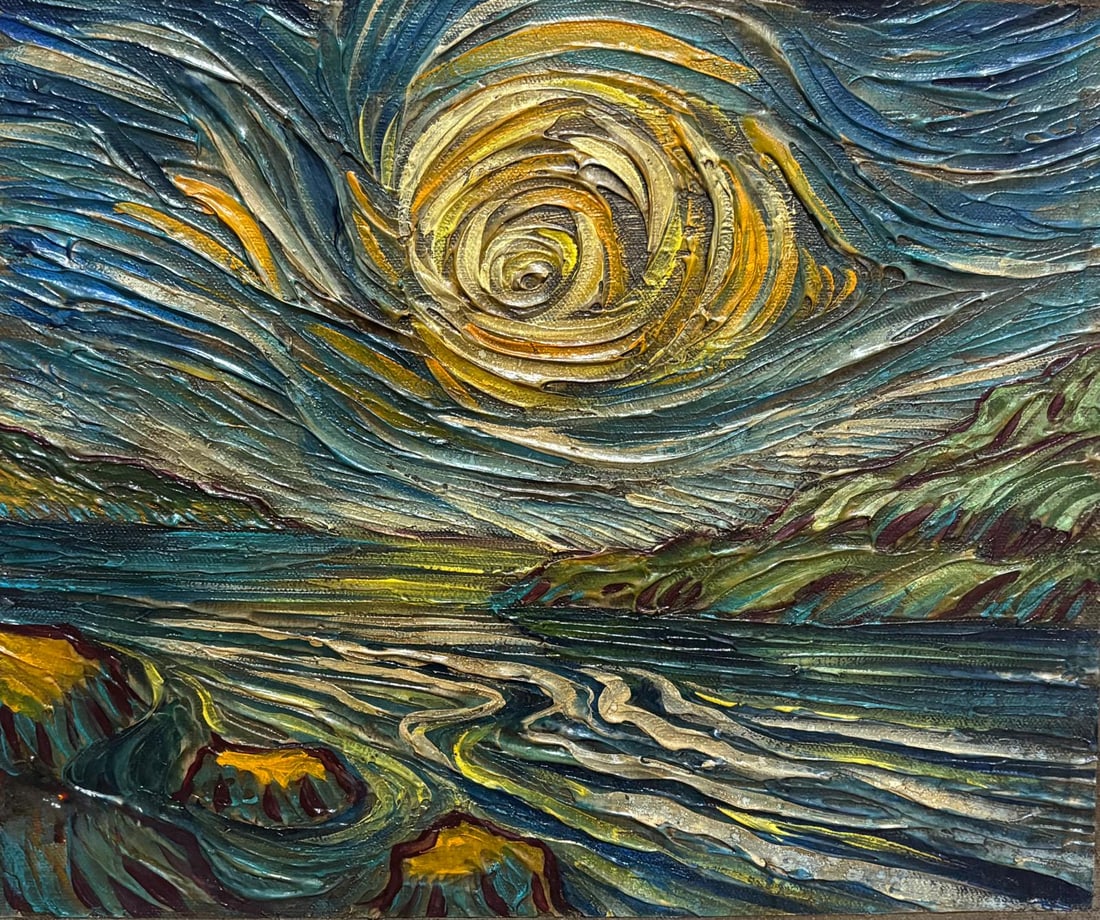 Vincent Van Gogh Dutch 1853-1890 Oil on Canvas painting in the style of. Gaugin, Monet, Degas Period (1 of 6)