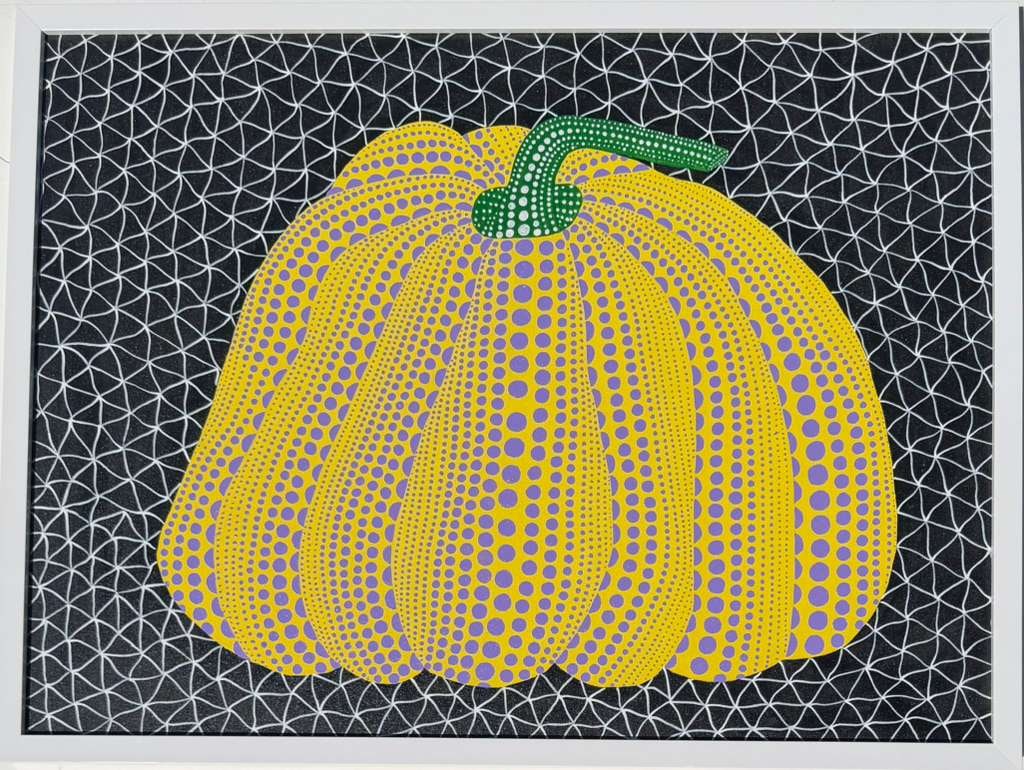 Yayoi Kusama (B.1929) Acrylic on canvas Japanese In the Style of. Pop Art Era: Title: Untitled Technique: Acrylic on canvas Measures: 23 × 31 inches (58.4 × 78.7 cm) Year: Circa late 20th century Condition: The painting is in excellent overall condition. The surface shows stab
