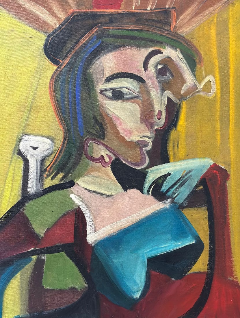 Pablo Picasso Spanish 1881-1973 Oil on Canvas Painting in the Style of Picasso. Magritte & Chagall (1 of 6)