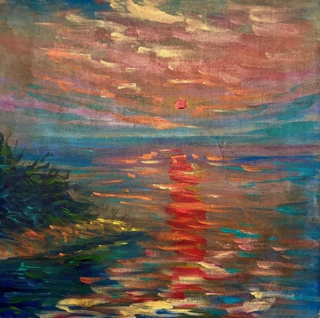 Claude Monet French 1840 - 1926 Oil on Canvas Painting in the Style of Renoir Impressionist Era: Title: Untitled Technique: Oil on canvas Measures: 13 × 13 inches (33 × 33 cm) Year: Circa 1882 Condition: The painting is in good overall condition. The surface shows stable pigment with minor craq