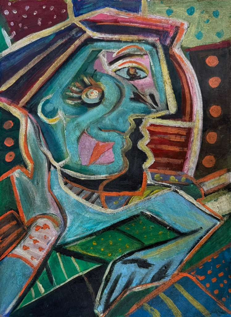 Pablo Picasso Spanish 1881-1973 Oil on Canvas Painting in the Style of Picasso. Magritte & Chagall (1 of 6)