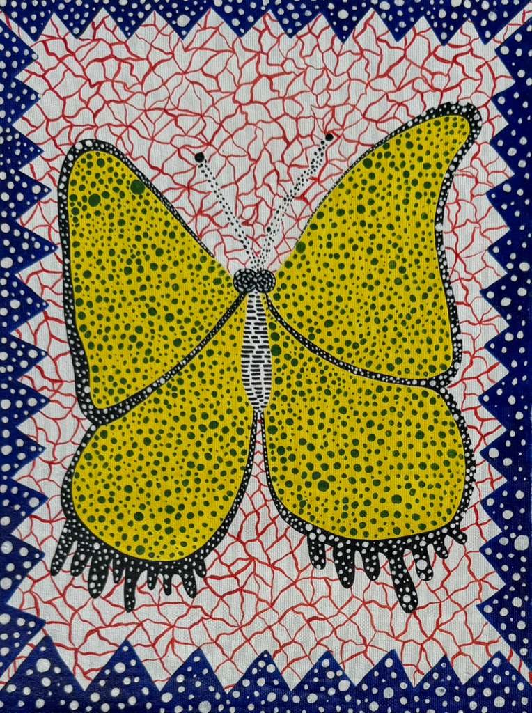 Yayoi Kusama (B.1929) Acrylic on canvas Japanese In the Style of. Pop Art Era: Title: Untitled Technique: Acrylic on canvas Measures: 16 × 12 inches (40.6 × 30.5 cm) Year: Circa late 20th century Condition: The painting is in excellent overall condition. The surface shows stab