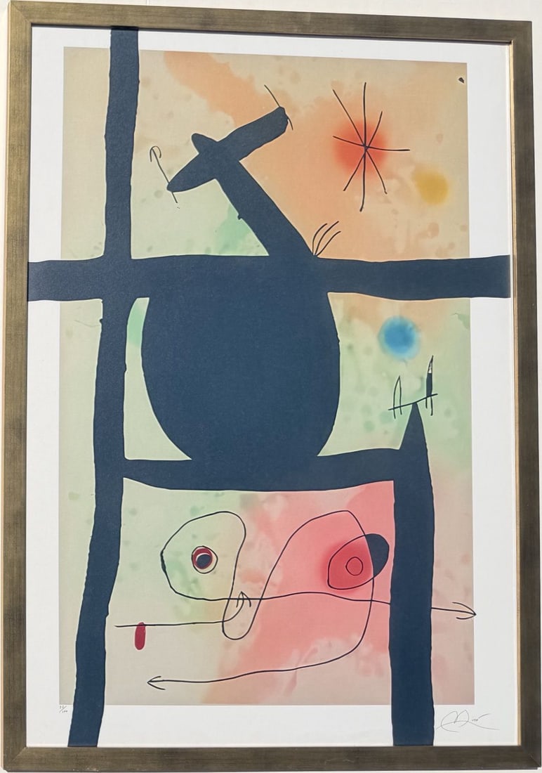 Joan Miro Spanish 1893 - 1983 Litho in the style of. Dali, Magritte, & Miro Surrealism Era. (1 of 6)