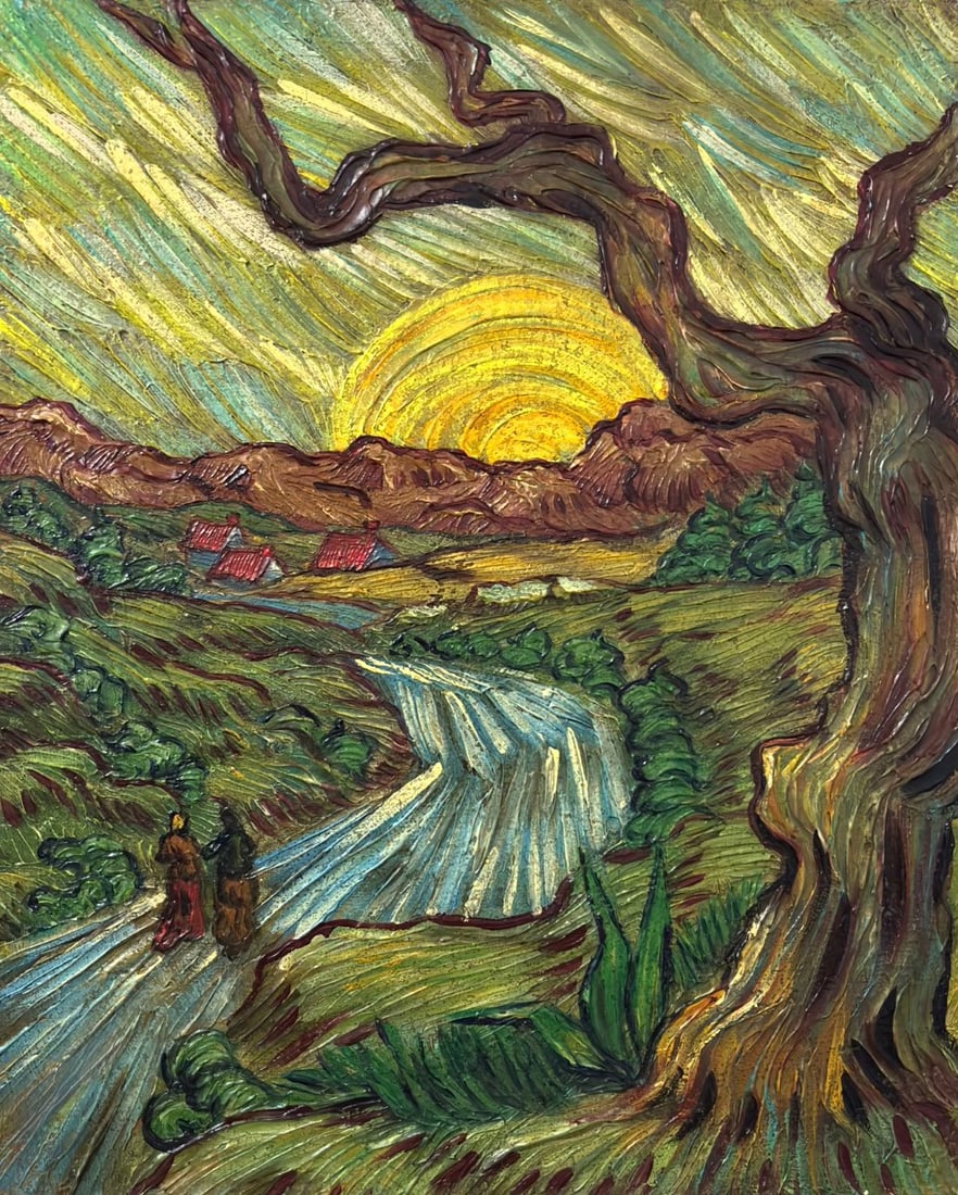 Vincent Van Gogh Dutch 1853-1890 Oil on Canvas painting in the style of. Gaugin, Monet, Degas Period: Title: Untitled Technique: Oil on canvas Measures: 15 × 13 inches (38.1 × 33.02 cm) Year: Circa 1890 Condition: The work is in good overall condition. The surface shows expressive impasto with stabl