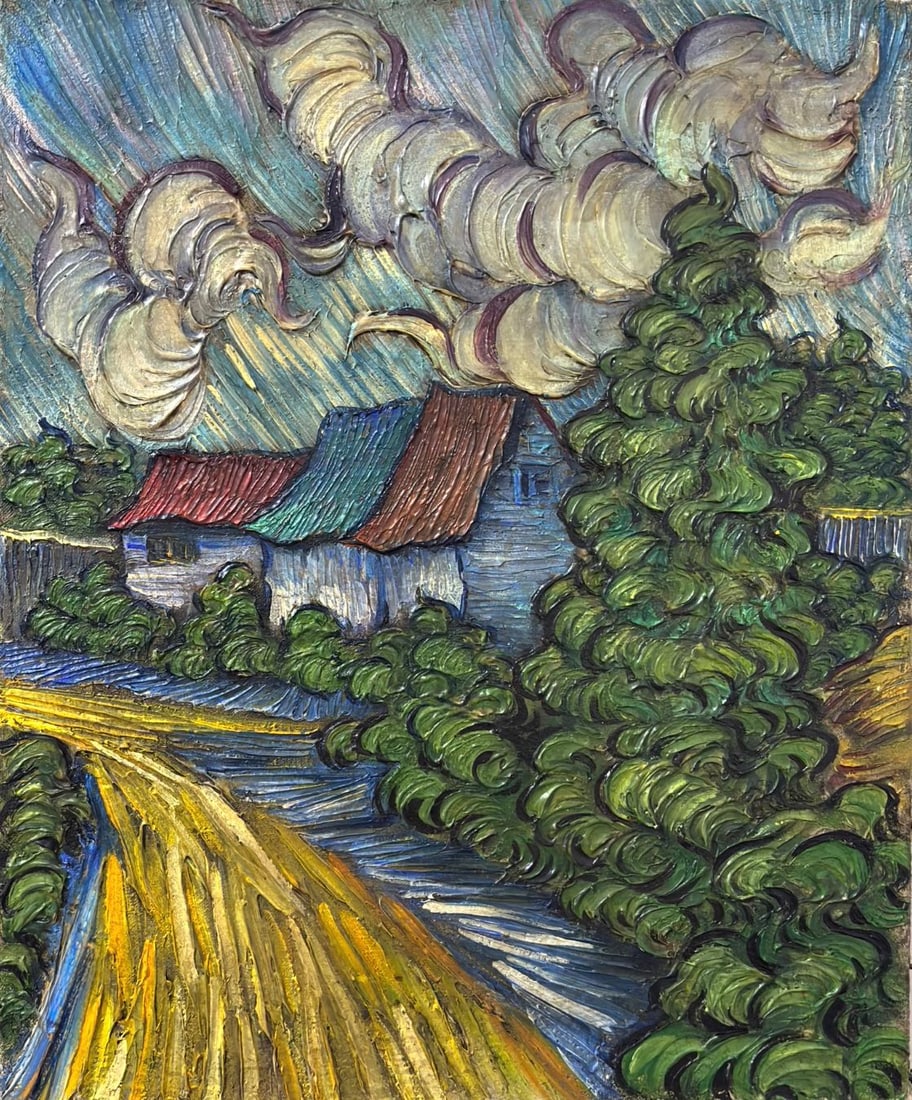 Vincent Van Gogh Dutch 1853-1890 Oil on Canvas painting in the style of. Gaugin, Monet, Degas Period: Title: Untitled Technique: Oil on canvas Measures: 15 × 13 inches (38.1 × 33.02 cm) Year: Circa 1890 Condition: The work is in good overall condition. The surface shows pronounced impasto with stabl