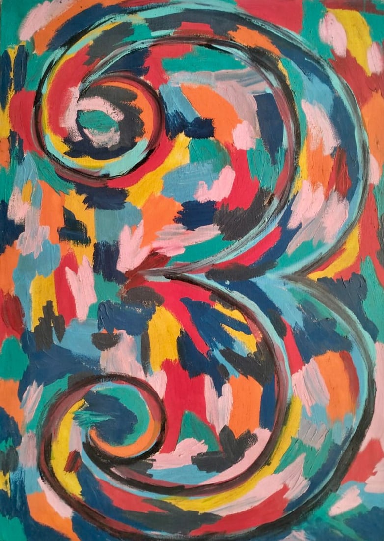 Jasper Johns American 1930 - Present Oil on Canvas Painting In The Style of. Rauschenberg, Duchamp, (1 of 5)