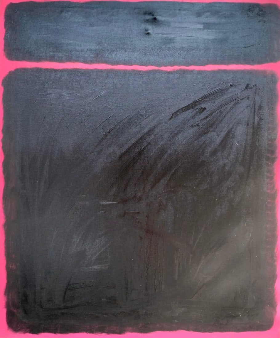 Mark Rothko American 1903 - 1970 Oil on Canvas painting in the style of. Pollock, Kline, Abstract: Title: Untitled Technique: Oil on canvas Measures: 48 x 39 1/2 in. (120 x 100 cm) Year: Circa 1952 Condition: Appears to be in overall good condition with visible surface wear consistent with age and