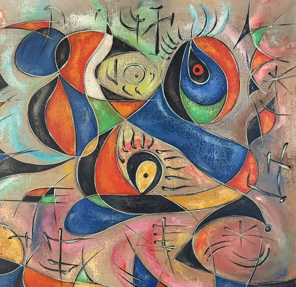 Joan Miro Spanish 1893 - 1983 Litho in the style of. Dali, Magritte, & Miro Surrealism Era. (1 of 7)