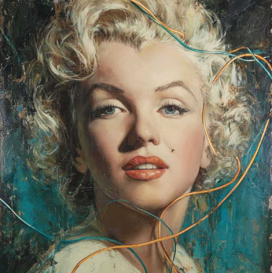 Electric Muse. Acrylic print on panel. By the IAAG Artists Group. Contemporary.: Title: Electric Muse Technique: Acrylic print on panel Measures: 20 × 16 inches (51 × 41 cm) Year: Contemporary Condition: Excellent condition. Smooth surface with refined detail and balanced color 