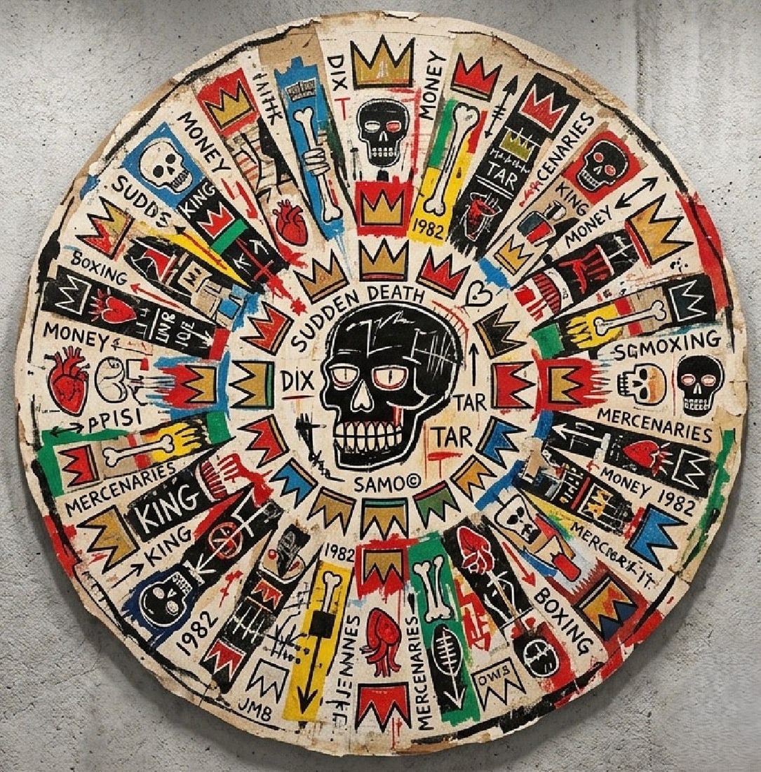Crown of Chaos. Acrylic print on panel. By the IAAG Artists Group. Contemporary.: Title: Crown of Chaos Technique: Acrylic print on panel Measures: 20 × 16 inches (51 × 41 cm) Year: Contemporary Condition: Excellent condition. Crisp graphic detail with vibrant color accents and s