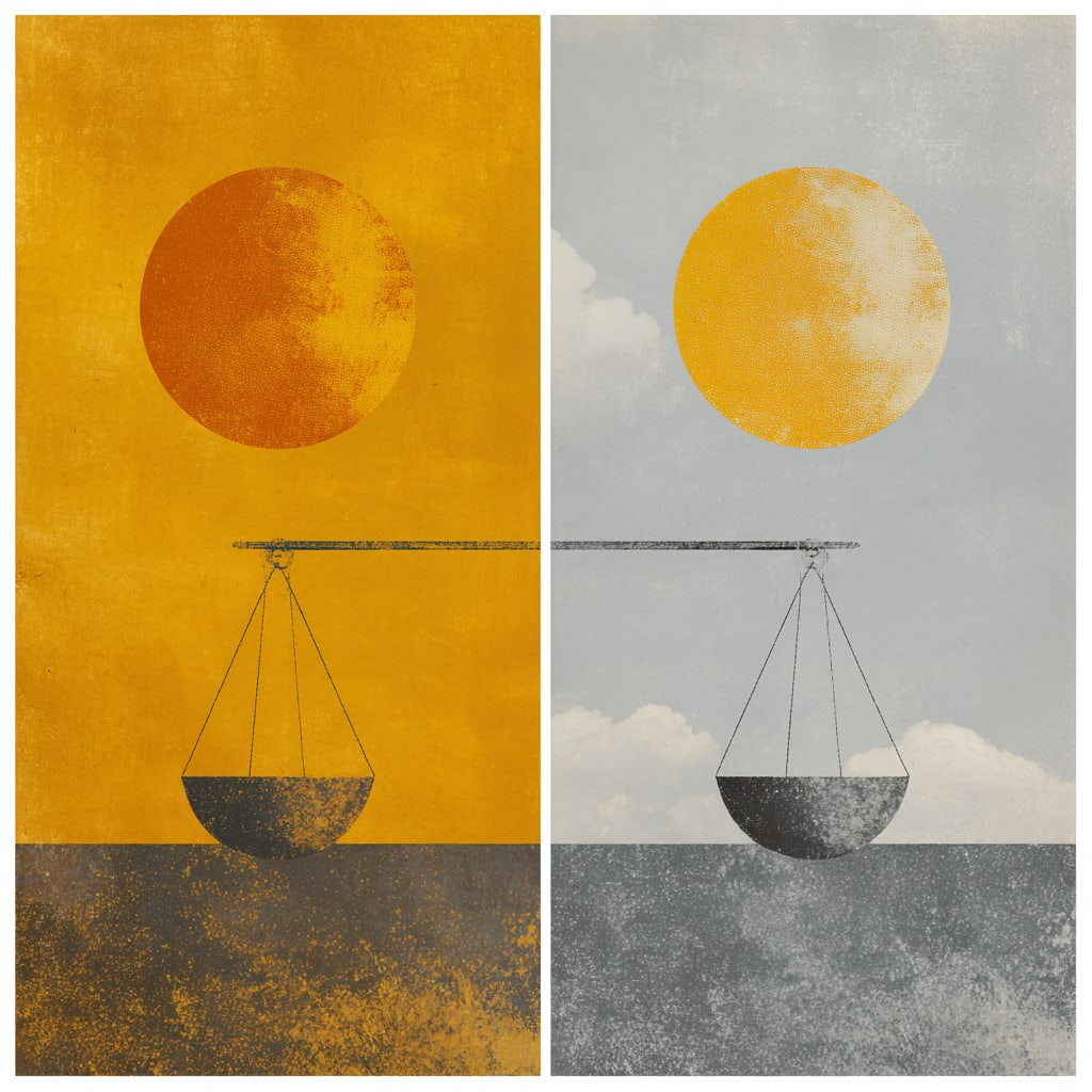 Eclipse of Passage II. Acrylic print on panel. By the IAAG Artists Group. Contemporary.: Title: Eclipse of Passage II Technique: Acrylic print on panel (diptych composition) Measures: 20 × 16 inches each panel (51 × 41 cm) Year: Contemporary Condition: Excellent condition. Clean surface