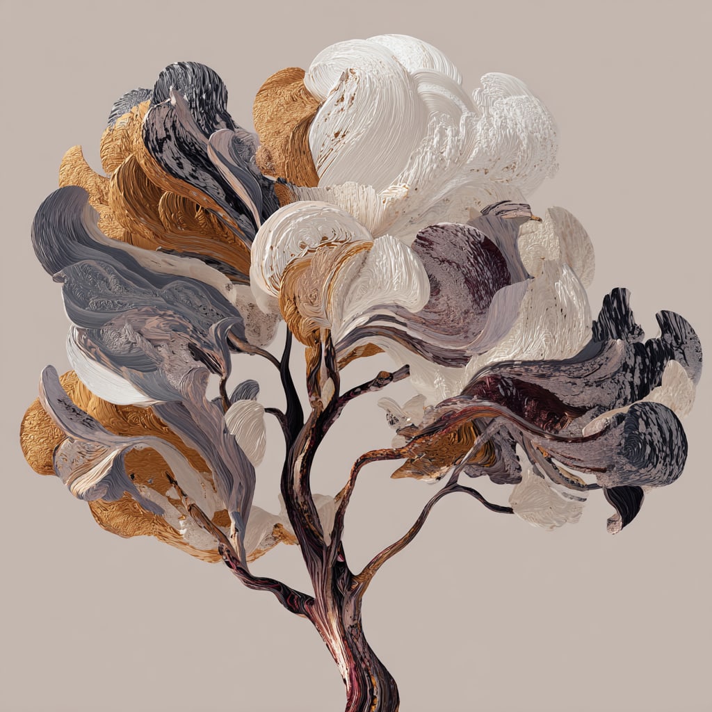 Sculpted Bloom. Acrylic print on panel. By the IAAG Artists Group. Contemporary. (1 of 3)