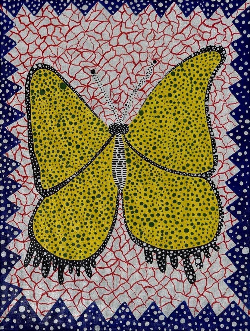 Yayoi Kusama 1929–Present Japanese Acrylic on Canvas In the Style of. Infinity Nets, Polka Dot (1 of 3)