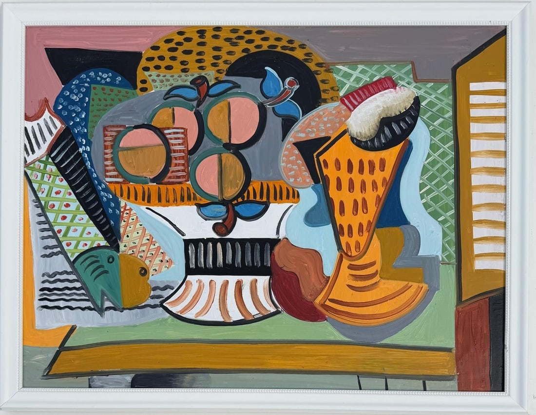 Emil Filla 1882–1953 Czech Oil on Canvas In the Style of. Cubism, Expressionism, Filla, Central: Title: Nature Morte Technique: Oil on canvas Measures: 23 × 31 inches (58.4 × 78.7 cm) Year: 1922 Condition. Good overall condition. The surface shows stable pigment with visible brushwork and well-