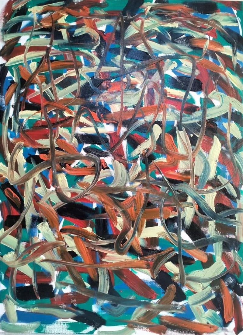 Joan Mitchell 1925–1992 American Oil on Canvas In the Style of. Abstract Expressionism, Gestural: Title: Lyrical Currents Technique: Oil on canvas Measures: 47 1/4 × 35 1/2 inches (120 × 90 cm) Year: Circa 1959 Condition: Overall excellent presentation with vivid coloration and expressive impast