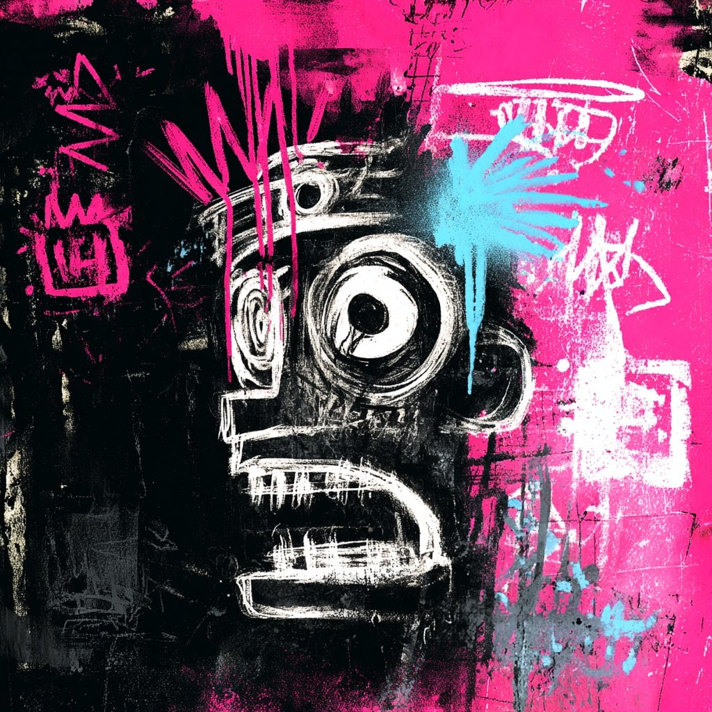 Neon Totem No. I. Acrylic print on panel. By the IAAG Artists Group. Contemporary.: Title: Neon Totem No. I Technique: Acrylic print on panel Measures: 20 × 16 inches (51 × 41 cm) Year: Contemporary Condition: Excellent condition. Vivid color, sharp detail, and high-gloss finish. N