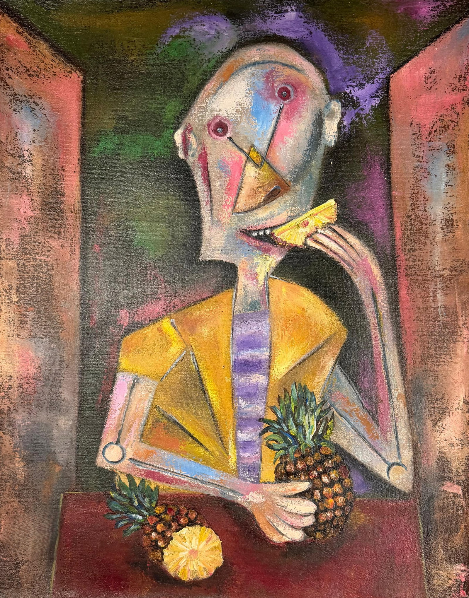 Rufino Tamayo Mexican 1899-1991 In the Style of Figure with Pineapple Oil on Canvas (1 of 3)