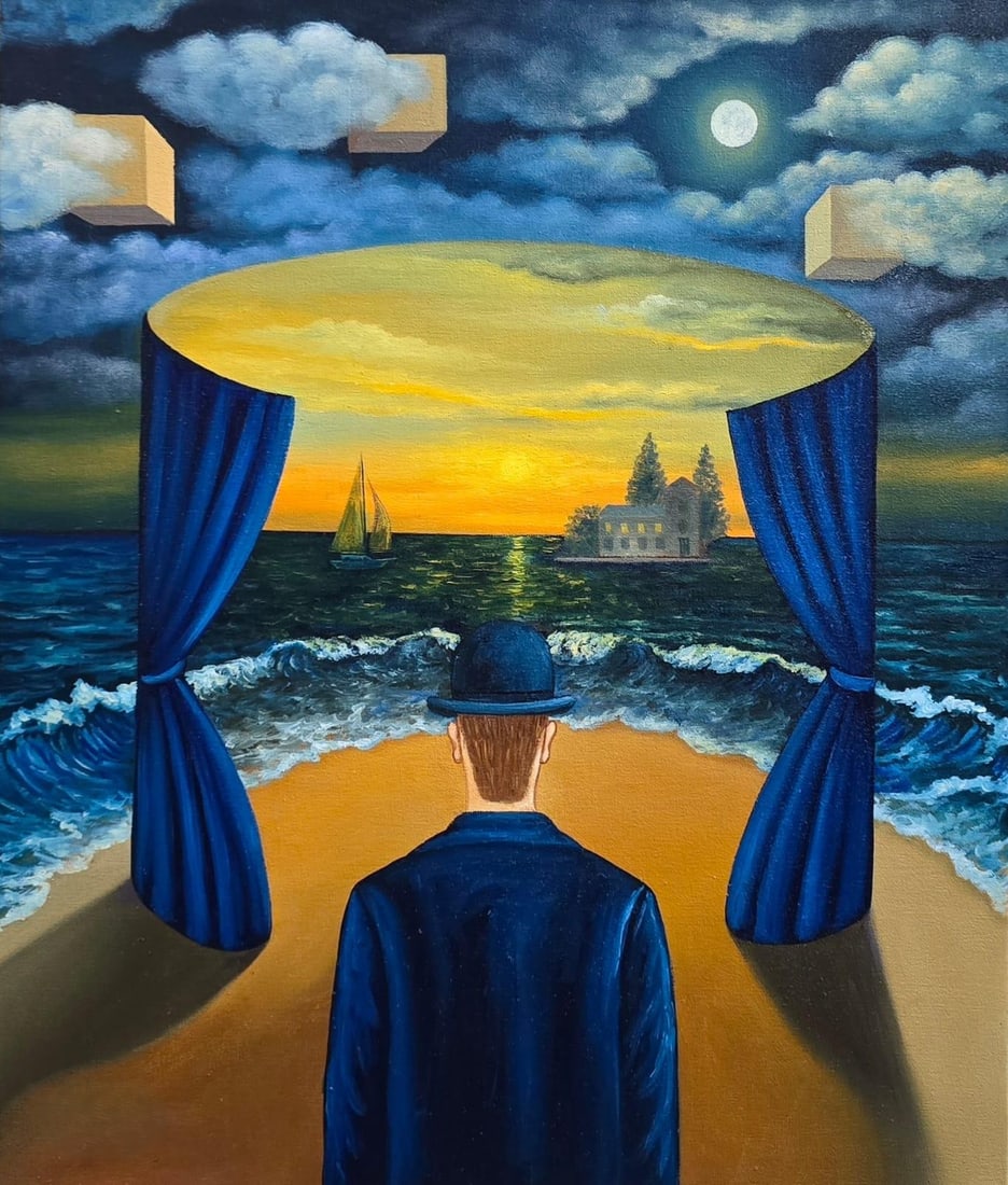 Rene Magritte Belgian 1898-1967 In the Style of Untitled Abstract Surrealist Composition Oil on (1 of 5)