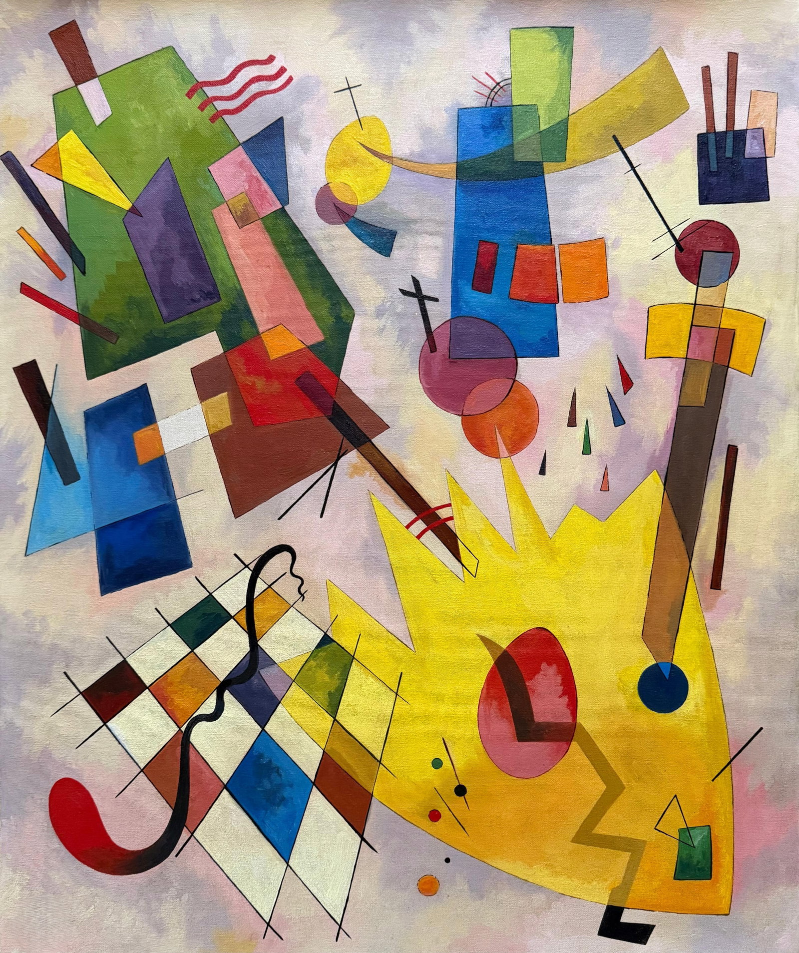 Wassily Kandinsky Russian 1866-1944 In the Style of Untitled Abstract Geometric Composition Oil on (1 of 4)