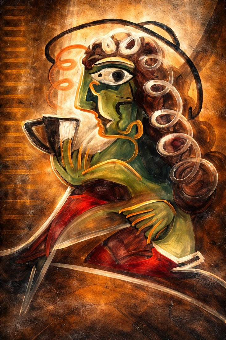 Inner Vision: The Surreal Muse (1/1 Masterpiece NFT + Physical Artwork): Expressive Figurative Abstract | Bold Collector StatementInner Vision: The Surreal Muse is a striking and emotionally charged composition where identity, perception, and imagination merge into one pow