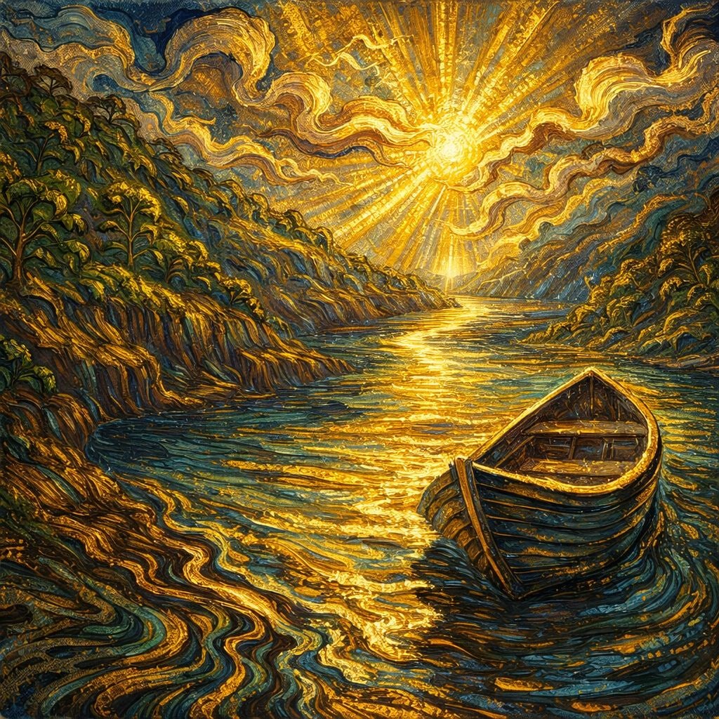 Golden Passage: The Luminous Journey (1/1 Masterpiece NFT + Physical Artwork): Radiant Landscape | High-Impact Collector FavoriteGolden Passage: The Luminous Journey is a breathtaking composition where light, movement, and nature converge into a powerful visual experience. A sol