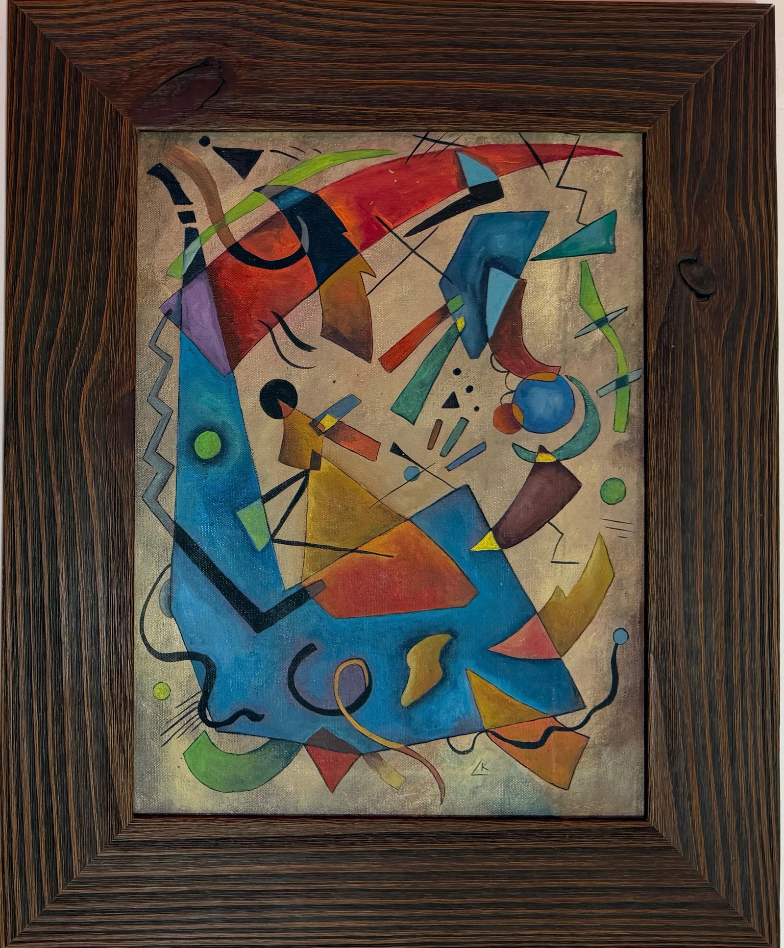 Wassily Kandinsky Russian 1866-1944 Abstract Geometric Composition, In the Style of, Oil on Canvas (1 of 5)