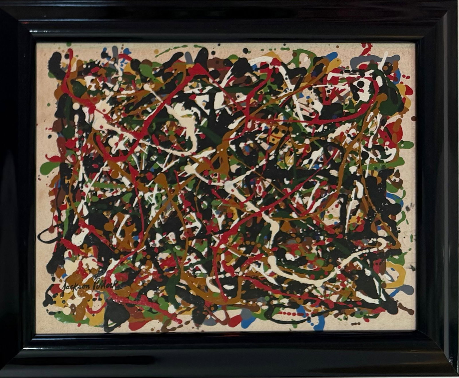 Jackson Pollock American 1912-1956 Abstract Drip Composition, In the Style of, Oil on Paper (1 of 5)