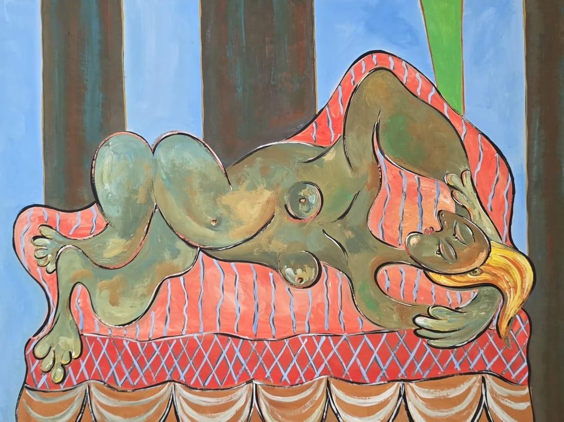 Pablo Picasso Spanish 1881-1973 Lovers, In the Style of, Gouache on Paper (1 of 5)